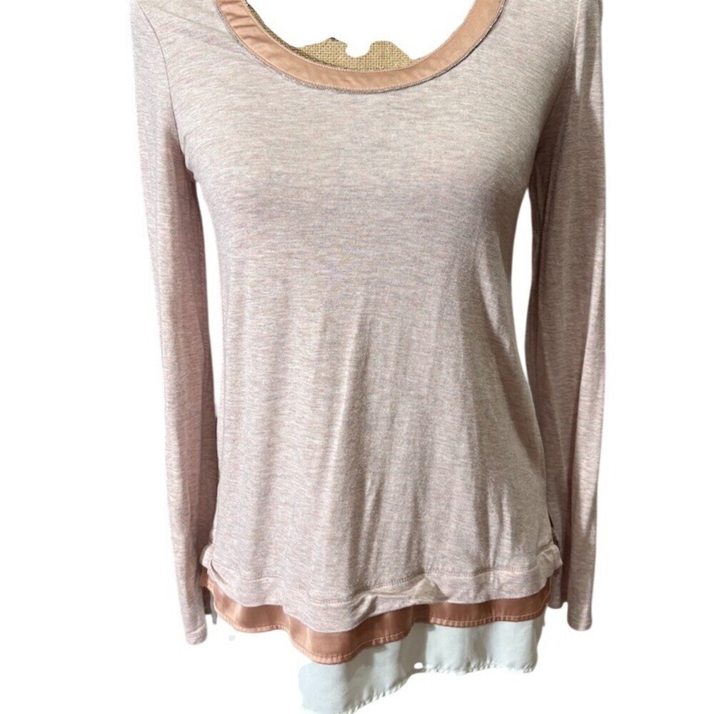 White House Black Market Top Womens XS Pink Orange Colorblock Long